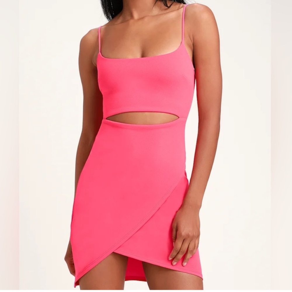 Hot Pink Cutout Bodycon Dress